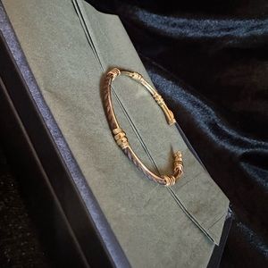 Gold and Leather GAS Bijoux Cuff Bracelet